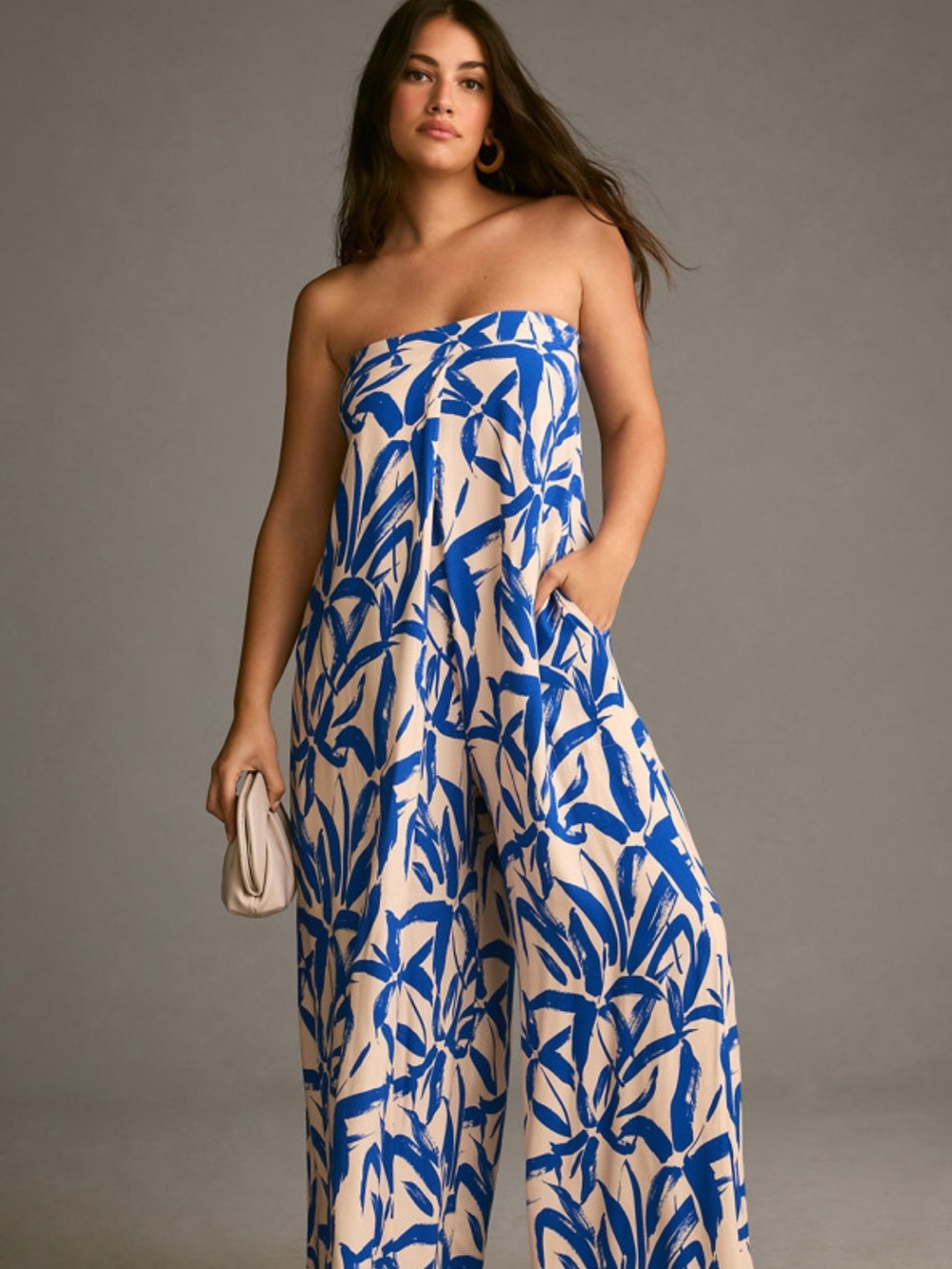 Corey Lynn Calter Strapless Wide Leg Jumpsuit L